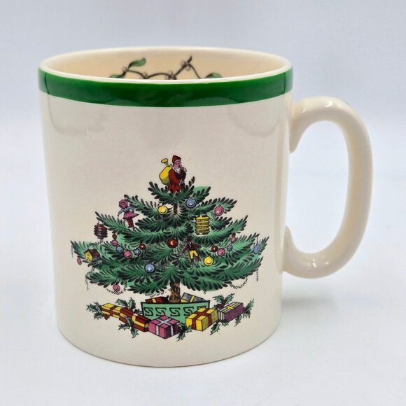 Vintage Spode Tom & Jerry Christmas Tree Coffee Tea Mugs Santa Set Of 4 Read - Picture 11 of 16
